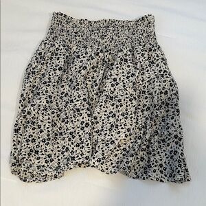 Floral Black and White Women's Skirt